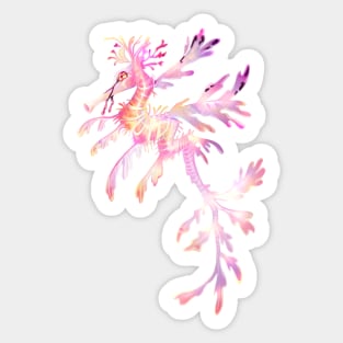 Dragons do Exist! Leafy seahorse pink Sticker